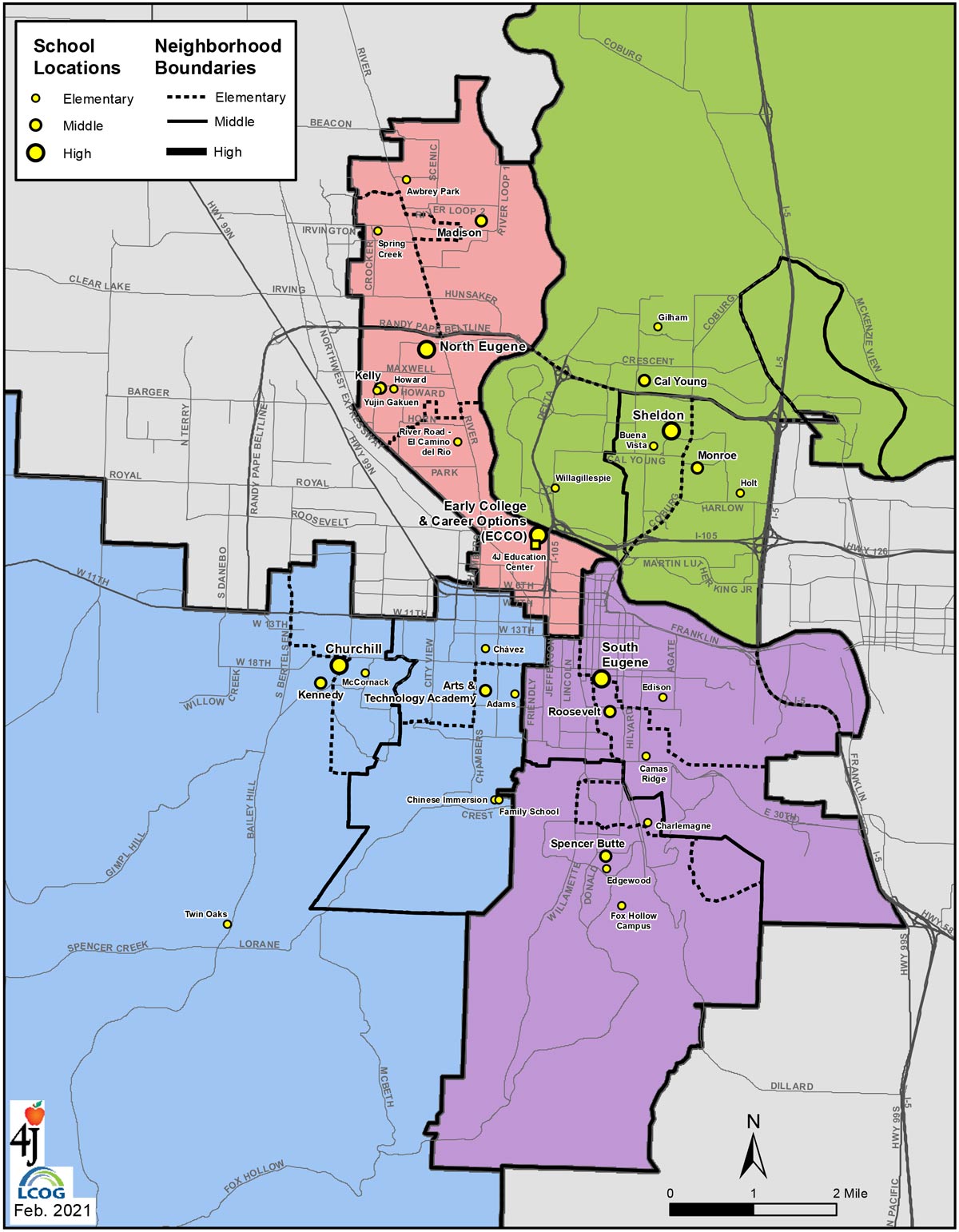 Eugene School District Map